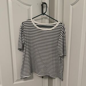 Frank & Eileen Classic Black and White Striped Women's Top